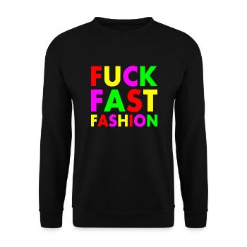 Fuck fast fashion - Sweat-shirt Unisexe - noir - Devant - Alina (178cm) & Michal (187cm)