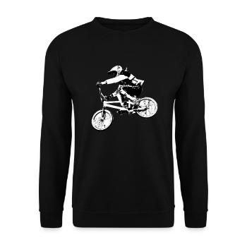 BMX Race Racing Mountainbike Motocross - Unisex Pullover - Schwarz - Vorne - Alina (178cm) & Michal (187cm)