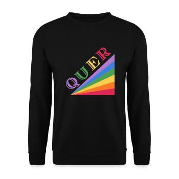 QUER Regenbogen - Unisex Pullover - Schwarz - Vorne - Alina (178cm) & Michal (187cm)