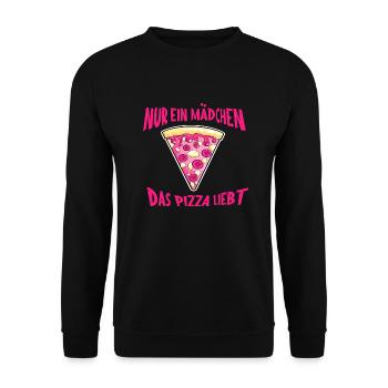 Nur ein Mنdchen, das Pizza liebt - Sweat-shirt Unisexe - noir - Devant - Alina (178cm) & Michal (187cm)