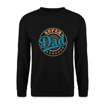 Dad super dad Father's Day - Unisex Sweatshirt - black - Front - Alina (178cm) & Michal (187cm)