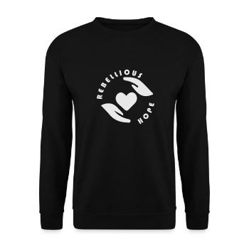 Bowelbabe Fun - REBELLIOUS HOPE - Unisex Sweatshirt - black - Front - Alina (178cm) & Michal (187cm)