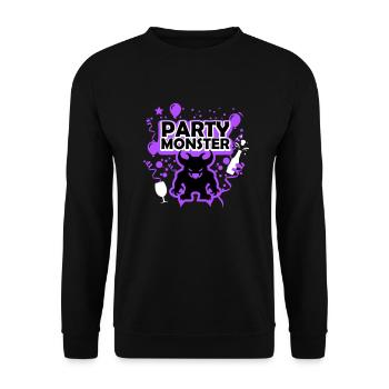 Partymonster lila - Unisex Pullover - Schwarz - Vorne - Alina (178cm) & Michal (187cm)