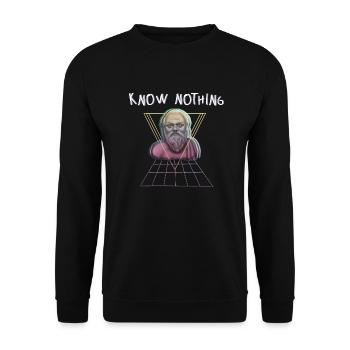 Know Nothing Sokrates Vaporwave - Unisex Pullover - Schwarz - Vorne - Alina (178cm) & Michal (187cm)