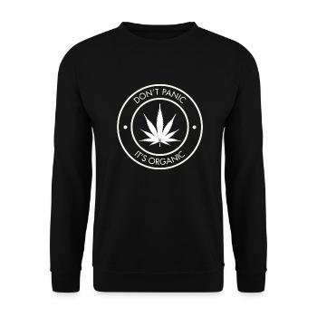 don't panic it's organic - Unisex Pullover - Schwarz - Vorne - Alina (178cm) & Michal (187cm)