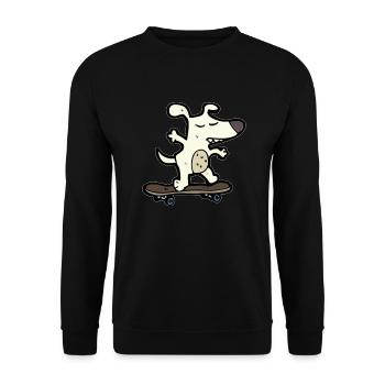 Dog on skateboard - Unisex Sweatshirt - black - Front - Alina (178cm) & Michal (187cm)
