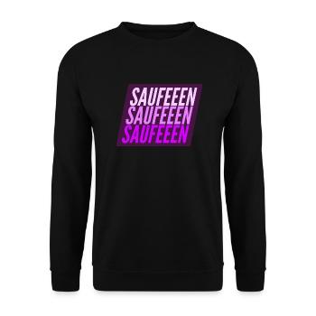 Saufen Saufen Saufen - Unisex Pullover - Schwarz - Vorne - Alina (178cm) & Michal (187cm)