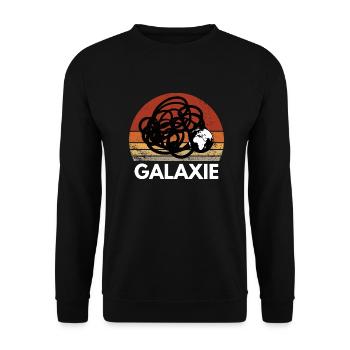 GALAXIE SCIENCE PLANETTE TERRE VINTAGE SUNSET - Sweat-shirt Unisexe - noir - Devant - Alina (178cm) & Michal (187cm)