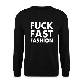 Fuck fast fashion - Sweat-shirt Unisexe - noir - Devant - Alina (178cm) & Michal (187cm)