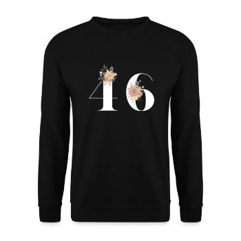 46th anniversary flowers (Gift of 46 years) - Unisex Sweatshirt - black - Front - Alina (178cm) & Michal (187cm)