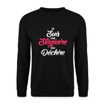 je suis une stagiaire qui déchire - Sweat-shirt Unisexe - noir - Devant - Alina (178cm) & Michal (187cm)