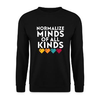 Normalize Minds of All Kinds Cute Behavior Analyst - Unisex Sweatshirt - black - Front - Alina (178cm) & Michal (187cm)