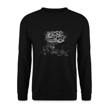 Heart Flow White - Unisex Pullover - Schwarz - Vorne - Alina (178cm) & Michal (187cm)