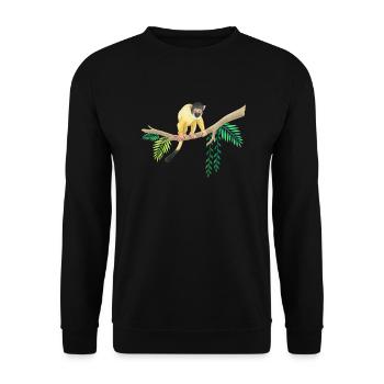 kleines Äffchen - Unisex Pullover - Schwarz - Vorne - Alina (178cm) & Michal (187cm)