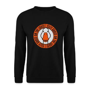 goose on the loose - Unisex Sweatshirt - black - Front - Alina (178cm) & Michal (187cm)