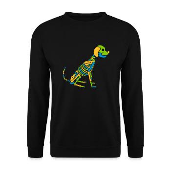 Chien squelette coloré Halloween - Sweat-shirt Unisexe - noir - Devant - Alina (178cm) & Michal (187cm)