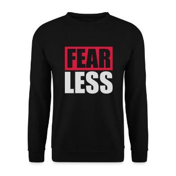 fearless Text Quote Design - Unisex Sweatshirt - black - Front - Alina (178cm) & Michal (187cm)