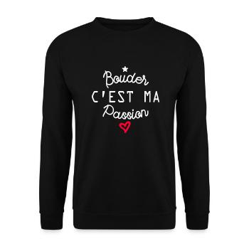 bouder c est ma passion - Sweat-shirt Unisexe - noir - Devant - Alina (178cm) & Michal (187cm)