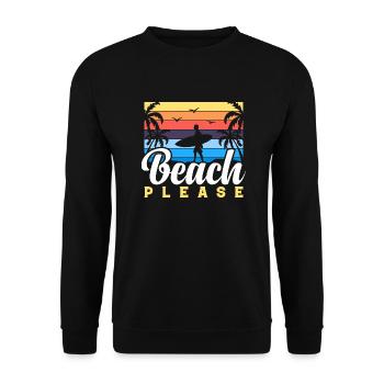 BEACH PLEASE - Unisex Pullover - Schwarz - Vorne - Alina (178cm) & Michal (187cm)