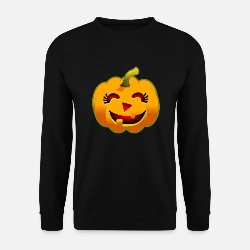 Halloween-Kürbis – Lächelnd - Unisex Pullover - Schwarz