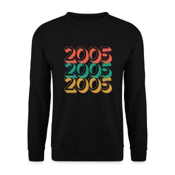 Anniversaire année 2005 / Vintage 2005 - Sweat-shirt Unisexe - noir - Devant - Alina (178cm) & Michal (187cm)