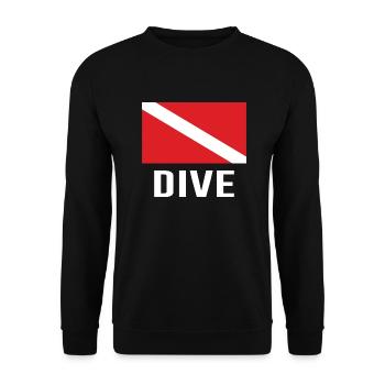 Diver Tauchen Scuba Tauchen Taucher Fahne Dive - Unisex Pullover - Schwarz - Vorne - Alina (178cm) & Michal (187cm)