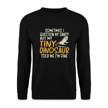 Leguan Eidechse Reptil Herpetologe - Unisex Pullover - Schwarz - Vorne - Alina (178cm) & Michal (187cm)