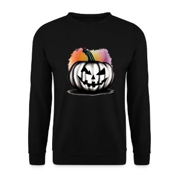 Halloween Spooky Pumpkin Lantern 19 - Sweat-shirt Unisexe - noir - Devant - Alina (178cm) & Michal (187cm)