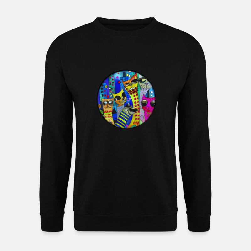 Katzen rund - Unisex Pullover - Schwarz