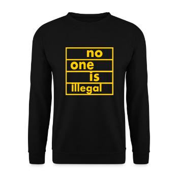 No one is illegal - Unisex Sweatshirt - black - Front - Alina (178cm) & Michal (187cm)