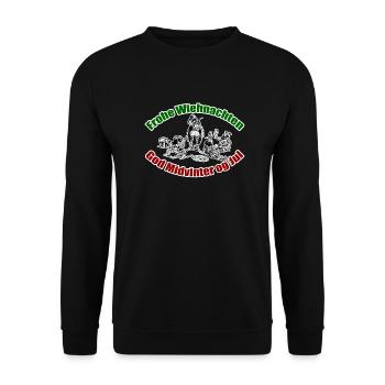 Frohe Wiehnachten - Unisex Pullover - Schwarz - Vorne - Alina (178cm) & Michal (187cm)