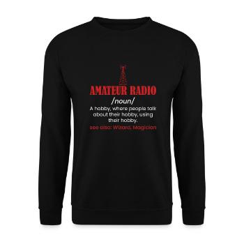 Amateur Radio A Hobby Operator Enthusiast - Unisex Pullover - Schwarz - Vorne - Alina (178cm) & Michal (187cm)