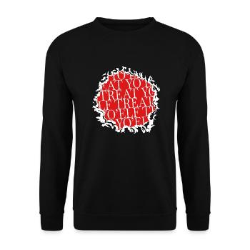Comic Dork Dino Under The Tree Statement - Unisex Sweatshirt - black - Front - Alina (178cm) & Michal (187cm)