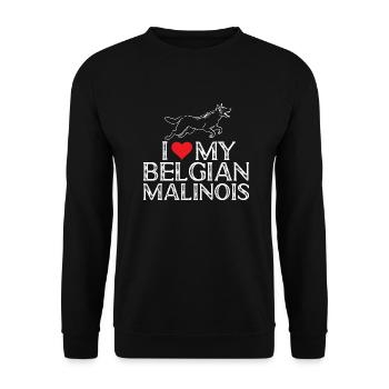 Malinois Belgian Shepherd Mechelaar Dog - Unisex Sweatshirt - black - Front - Alina (178cm) & Michal (187cm)