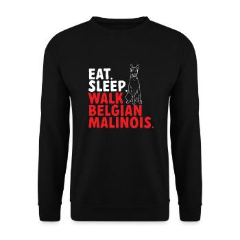 Malinois Belgischer Schäferhund Mechelaar Hund - Unisex Pullover - Schwarz - Vorne - Alina (178cm) & Michal (187cm)