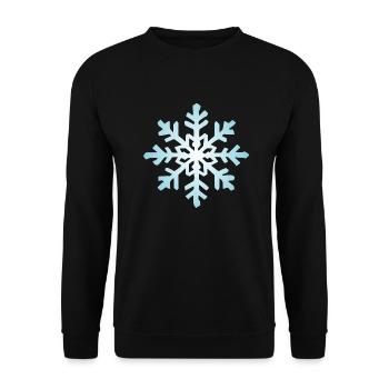 Schneeflocke Schnee Winter Weihnachten farbig 2 - Unisex Pullover - Schwarz - Vorne - Alina (178cm) & Michal (187cm)