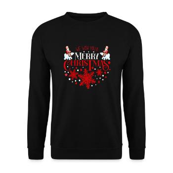 Nous vous souhaitons un joyeux Noël Père Noël chevauchant un ours de glace - Sweat-shirt Unisexe - noir - Devant - Alina (178cm) & Michal (187cm)