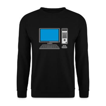 Keyboard Mouse Screen Computer - Unisex Sweatshirt - black - Front - Alina (178cm) & Michal (187cm)