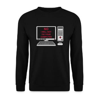 Ne pas réparer votre ordinateur - Sweat-shirt Unisexe - noir - Devant - Alina (178cm) & Michal (187cm)