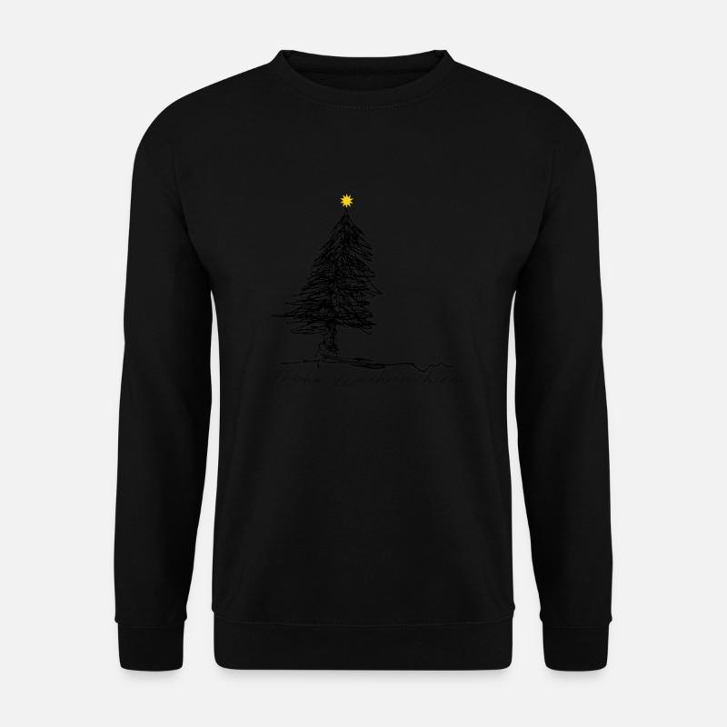 Frohe Weihnachten smart mit Baum & Stern - Unisex Pullover - Schwarz