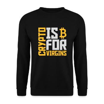 crypto is for virgins - Unisex Pullover - Schwarz - Vorne - Alina (178cm) & Michal (187cm)