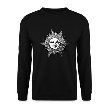 Sun Moon Mosaic Astrology mystical symbol 05 - Unisex Sweatshirt - black - Front - Alina (178cm) & Michal (187cm)