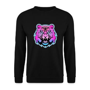 Colorful tiger - 1 - Unisex Sweatshirt - black - Front - Alina (178cm) & Michal (187cm)