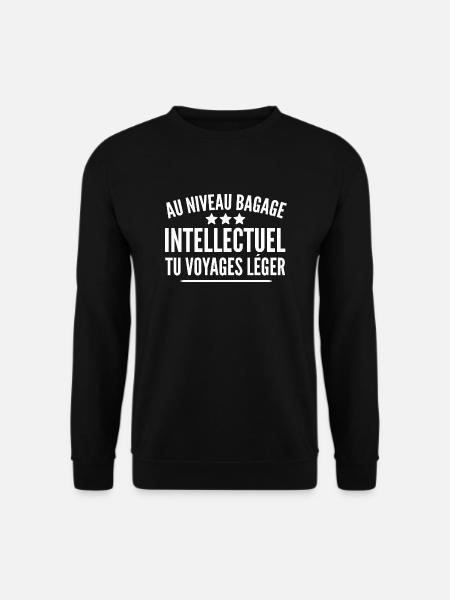 bagage intellectuel / humour intelligence - Sweat-shirt Unisexe - noir