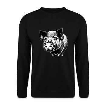 pig sweet pigs pigs animal animals 9 - Unisex Sweatshirt - black - Front - Alina (178cm) & Michal (187cm)