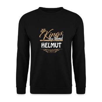 Kings Are Named Helmut Lustiges Geschenk - Unisex Pullover - Schwarz - Vorne - Alina (178cm) & Michal (187cm)