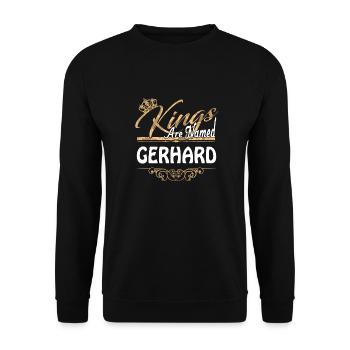 Kings Are Named Gerhard Lustiges Geschenk - Unisex Pullover - Schwarz - Vorne - Alina (178cm) & Michal (187cm)
