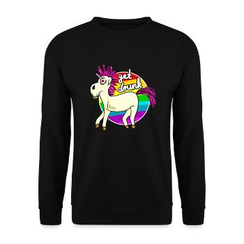 Drunk Unicorn Beer Rainbow - Unisex Sweatshirt - black - Front - Alina (178cm) & Michal (187cm)