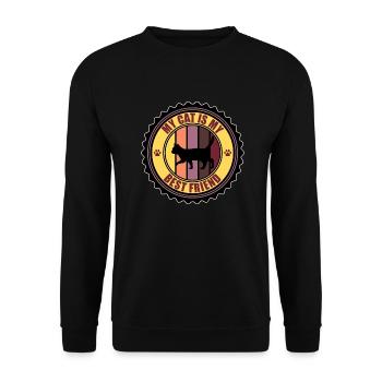 Cat - Unisex Sweatshirt - black - Front - Alina (178cm) & Michal (187cm)
