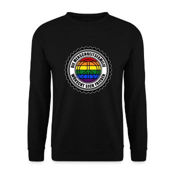 Frieden - Unisex Pullover - Schwarz - Vorne - Alina (178cm) & Michal (187cm)